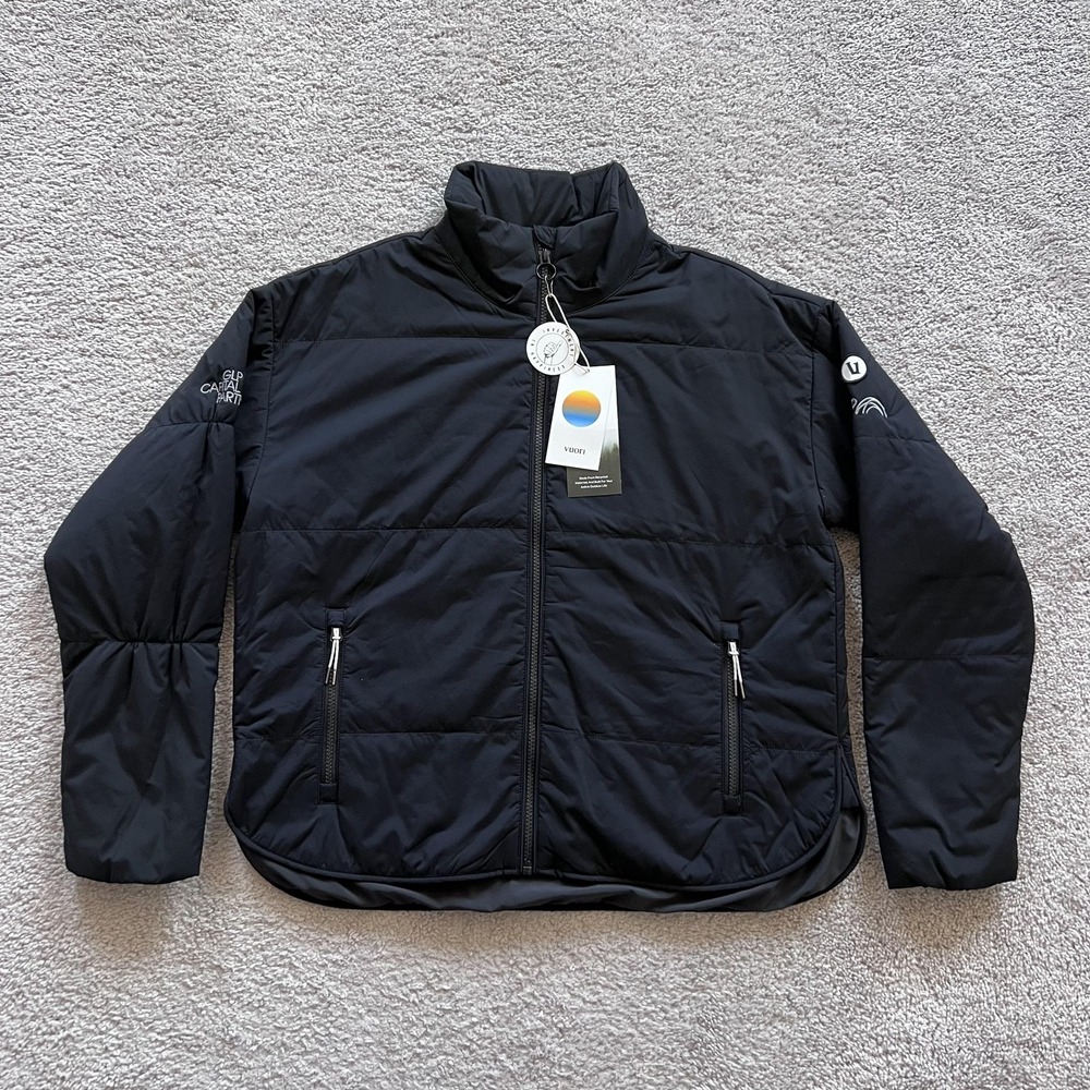 Vuori Canyon Insulated Jacket Mens Small Black Full Zip Primaloft GLP Logo
